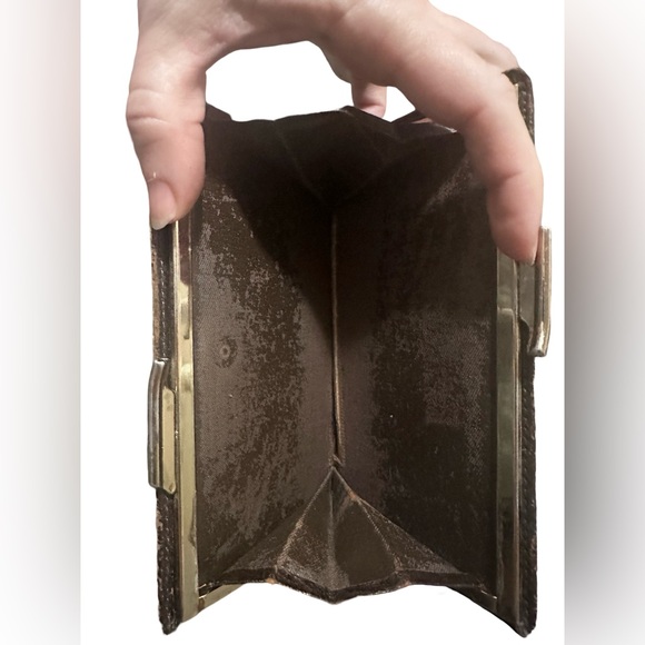 Burberry Vintage Kisslock Nova Check Beige Canvas Leather Wallet - Picture 7 of 10